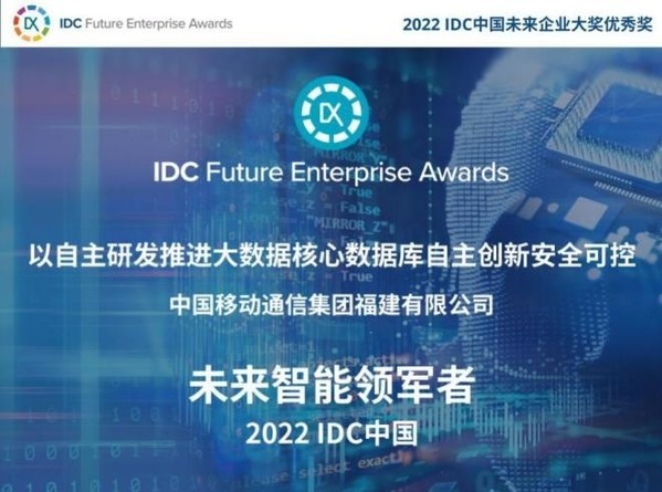 2022 IDC中國未來企業(yè)大獎優(yōu)秀獎：未來智能領(lǐng)軍者