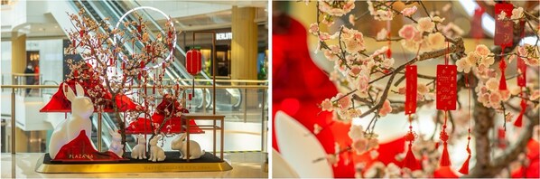 商場二樓打造新春祈?；友b置