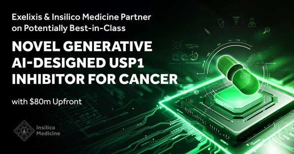 8000萬美元預(yù)付款，Exelixis與英矽智能達(dá)成全球獨(dú)家許可協(xié)議