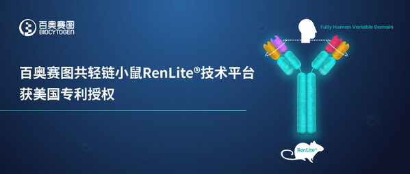 百奧賽圖共輕鏈小鼠RenLite技術(shù)平臺(tái)獲美國專利授權(quán)