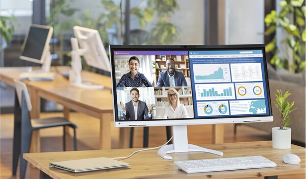 藝卓推出首款內(nèi)置攝影頭、麥克風(fēng)的超寬曲面顯示器，適用于商務(wù)辦公