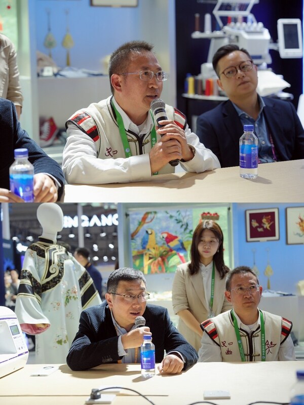 趙崢老師和陳智院長分享繡娘項(xiàng)目情況