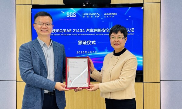 高標(biāo)準(zhǔn)提升智能網(wǎng)聯(lián)汽車安全   SGS為杰發(fā)科技頒發(fā)ISO/SAE 21434認(rèn)證證書