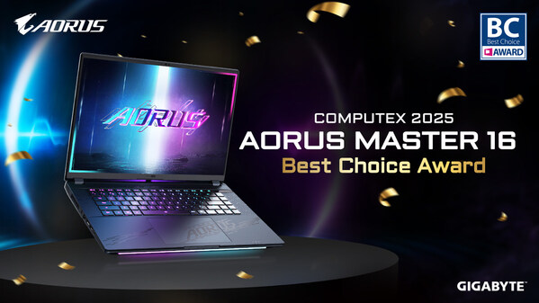 技嘉&nbsp;AORUS MASTER 16 AI 筆電榮獲&nbsp;COMPUTEX 2025 Best Choice Award，領(lǐng)先實力獲國際肯定