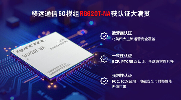 大滿貫！移遠(yuǎn)通信RG620T-NA 5G模組包攬八大權(quán)威認(rèn)證