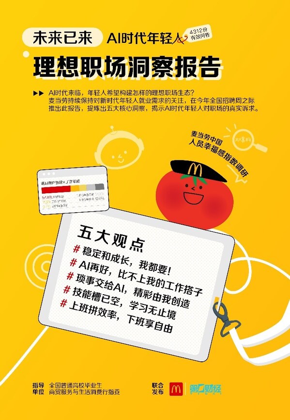 麥當(dāng)勞中國發(fā)布《未來已來——AI時(shí)代年輕人理想職場洞察報(bào)告》，關(guān)注新時(shí)代就業(yè)新趨勢。