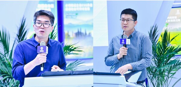 聯(lián)想集團(tuán)消費(fèi)與中小企業(yè)筆記本開發(fā)中心高級認(rèn)證經(jīng)理 劉金龍（左）聯(lián)寶電子科技認(rèn)證綠色設(shè)計(jì)部經(jīng)理 陸原林 （右）