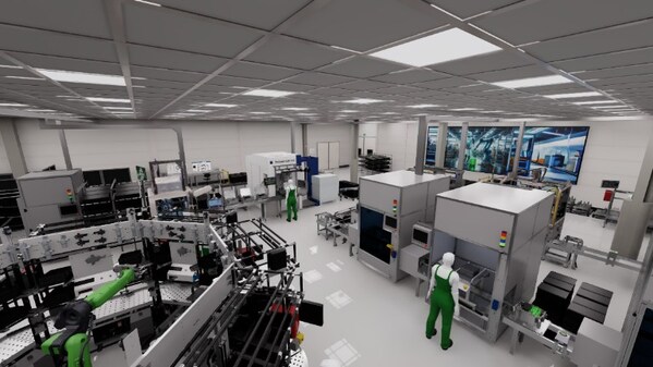 在英偉達Omniverse中呈現的舍弗勒產線數字孿生