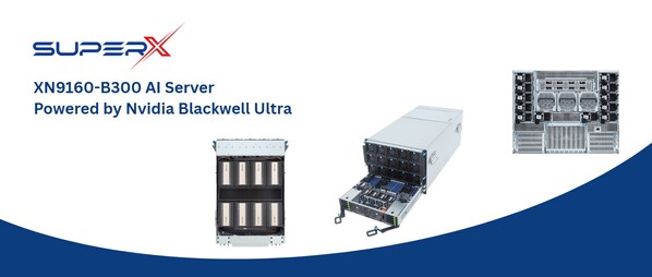圖 1. SuperX XN9160-B300 AI 服務器， Blackwell Ultra架構