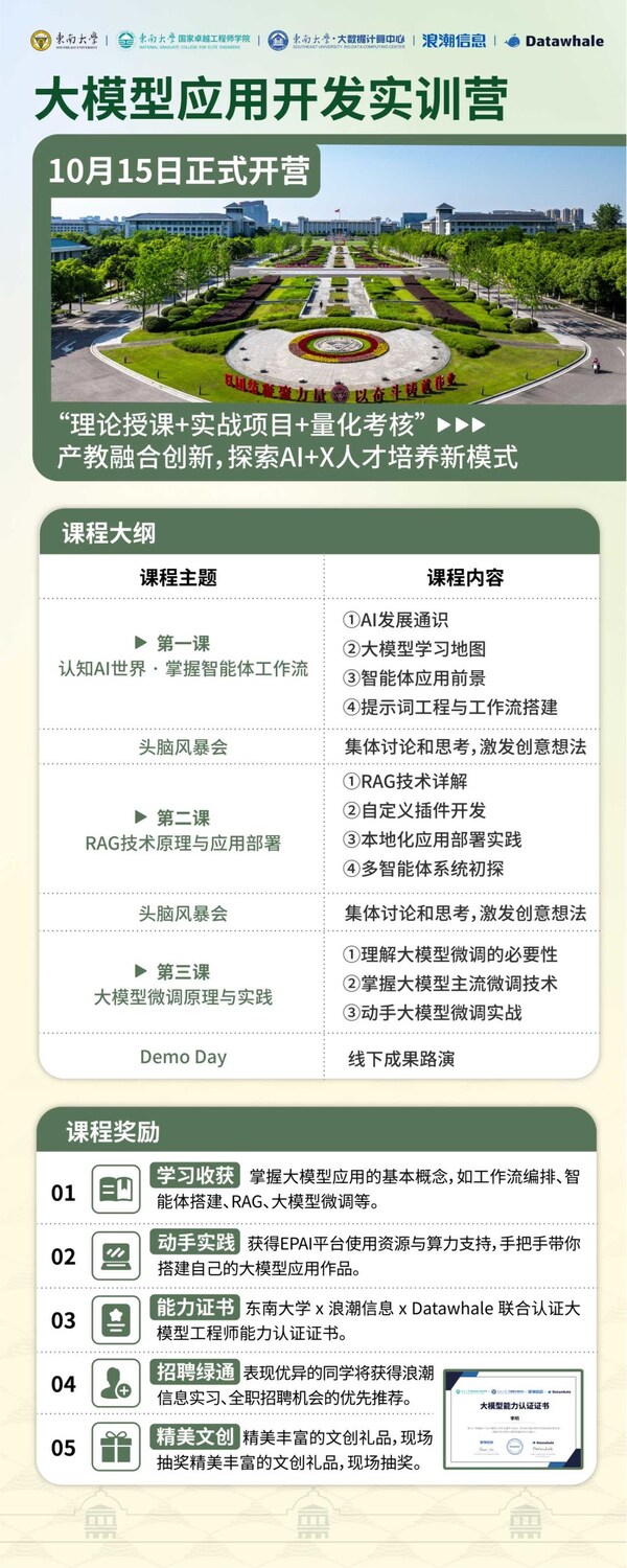 大模型實訓(xùn)營開營  浪潮信息攜手東南大學(xué)開啟AI+X人才培養(yǎng)新模式