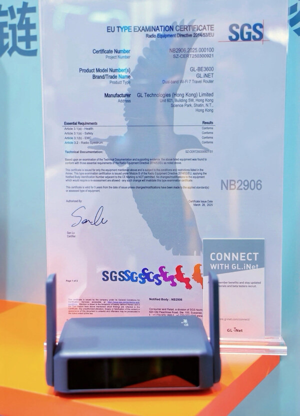 廣聯(lián)智通Wi-Fi 7路由器亮相SGS展臺