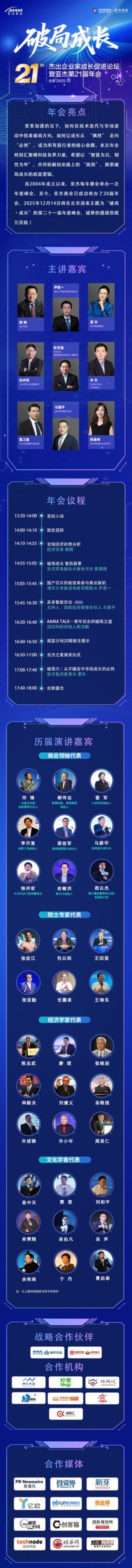 破局成長(zhǎng)----杰出企業(yè)家成長(zhǎng)促進(jìn)論壇暨亞杰第21屆年會(huì)將在北京舉辦