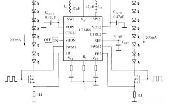 LT3486���ɵ���܇LED�(q��)�����·�D